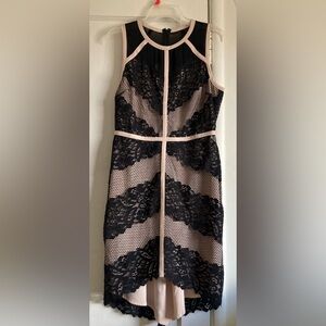 Adelyn Rae Black and Cream Strapless Dress
